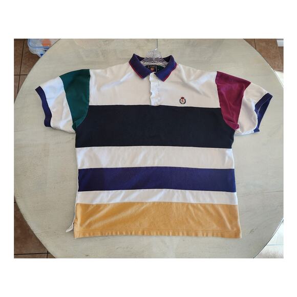 CHAPS Ralph Lauren Men's Polo Shirt SZ XL Stripes 90's - Picture 2 of 11
